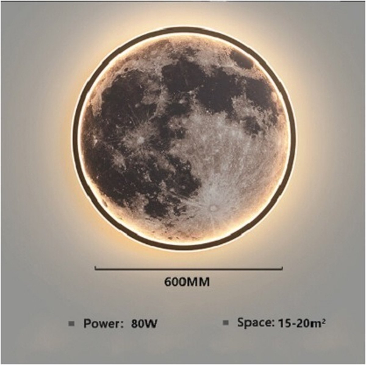 Iralan - Moon Wall Lamp - Ø 60 cm - Dimmable With Remote Control - Bedroom Lamp - Living Room Lamp - Modern Lamp - Led Lamp - Led Ceiling Lamp