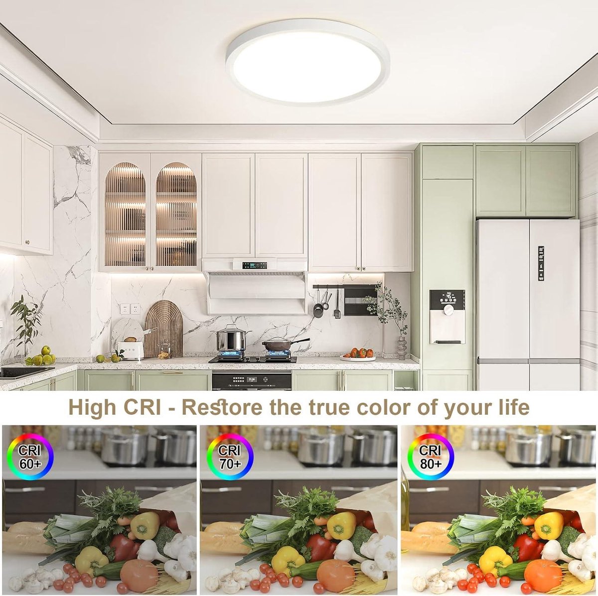 Bathroom Lamp Ceiling Waterproof Neutral White Modern Thin Round Bedroom - Kitchen - Dining Room - Balcony - Hallway - Living Room