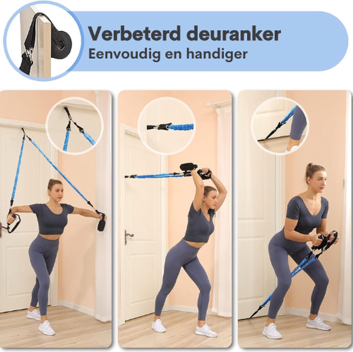 Weerstandsbanden - Resistance Band - Weerstandsstang - Weerstandsbanden Met Stang - Fitness - 3-delige stick - Thuistraining - Squats - Yoga - Biceps