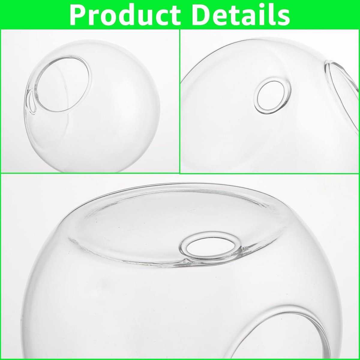 Hangende bloempotten - Set van 4 stuks - Glazen flessentuin terrarium voor binnenplanten - Bubble wandvaas 10 cm - Geschikt voor vetplanten, bloemen en aquaria Bloempot