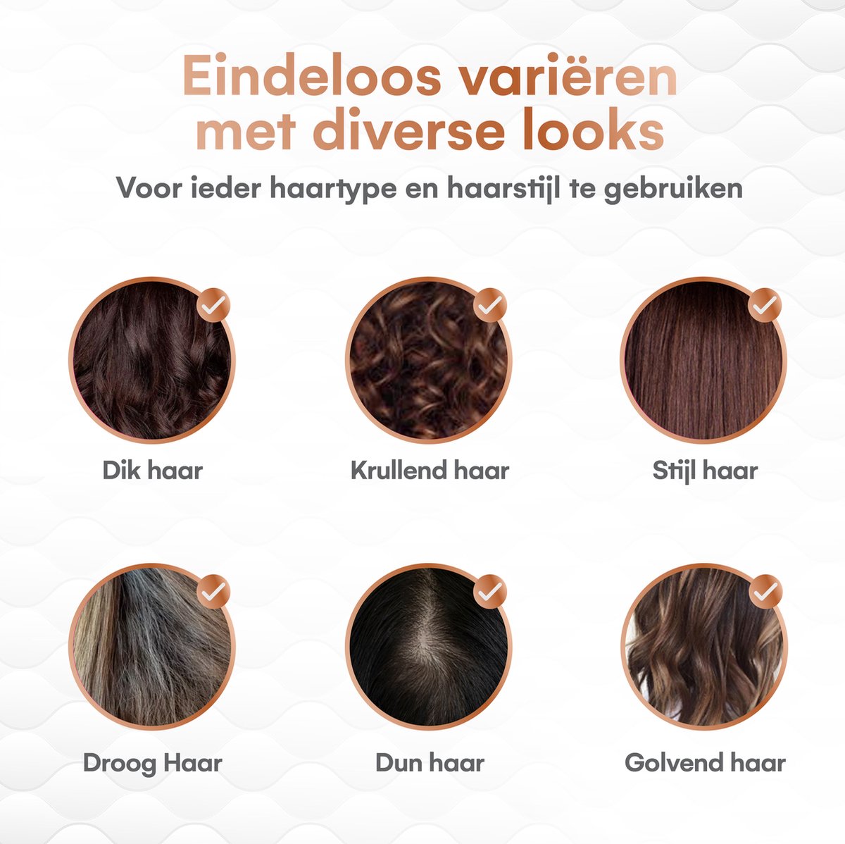 VENEUX® Föhnborstel - Airstyler - Krulborstel - Krultangen - 5 in 1 Multistyler - Wit