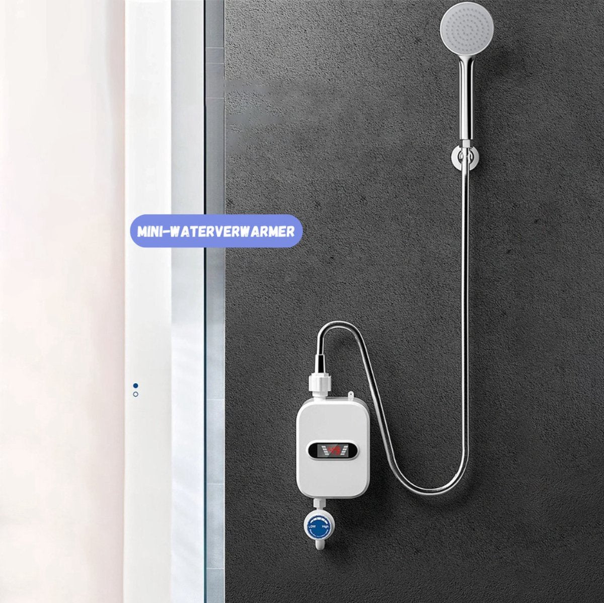 Instantaneous water heater - Instantaneous boiler - Instantaneous boiler for shower - Including accessories - 3500 W - LED screen - White