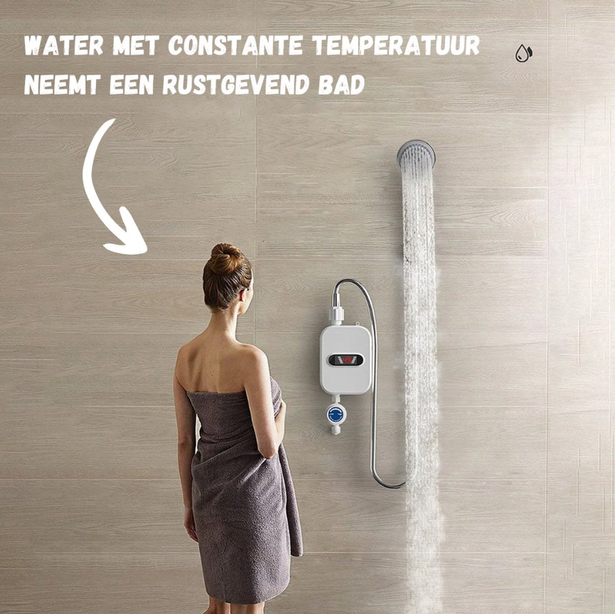 Instantaneous water heater - Instantaneous boiler - Instantaneous boiler for shower - Including accessories - 3500 W - LED screen - White