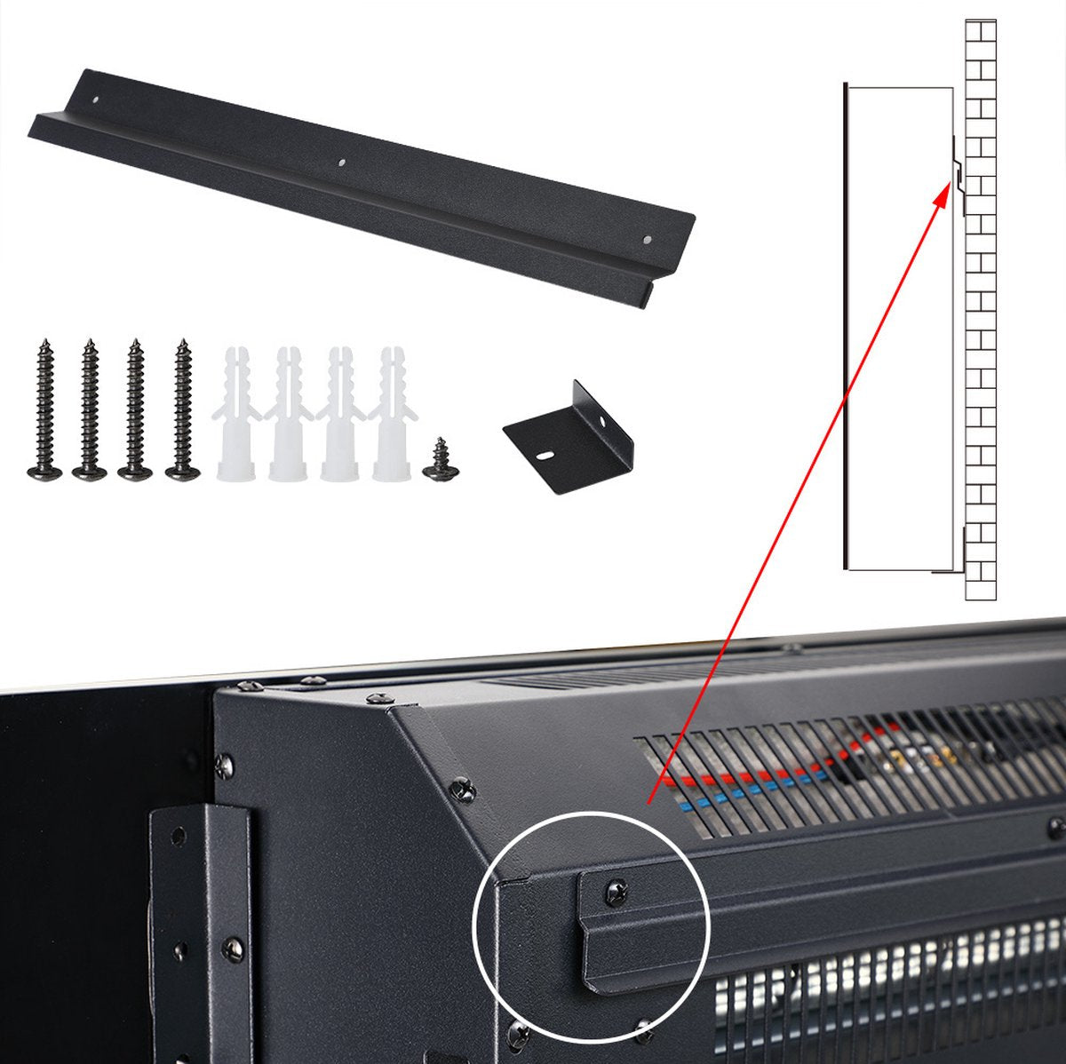Monzana Elektrische Sfeerhaard - 900W/1800W Incl. Afstandsbediening
