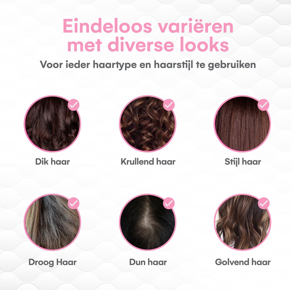 VENEUX® Föhnborstel - Airstyler - Krulborstel - Krultangen - 5 in 1 Multistyler - Met Opbergcase - Grijs