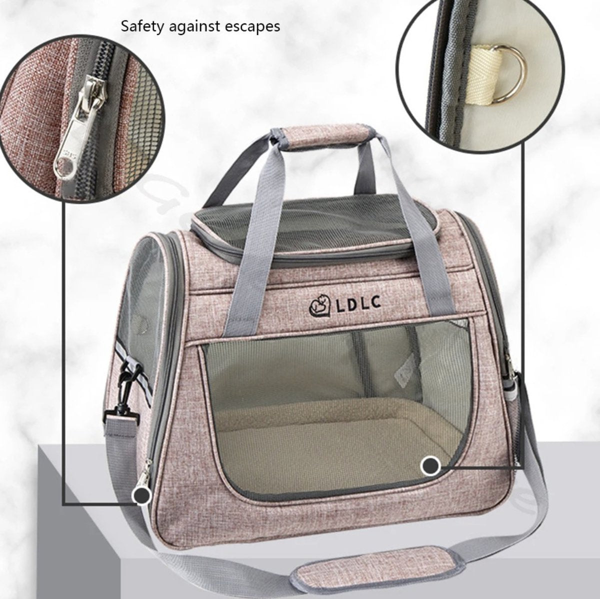 Bealive® Honden draagtas - Katten draagtas - Hondentas - Reistas voor huisdieren - Transporttas - Roze - 45 x 25 x 34 cm