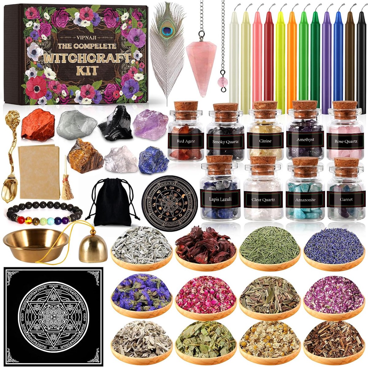 64PCS Wicca Benodigdheden Hekserij Set Hekserij