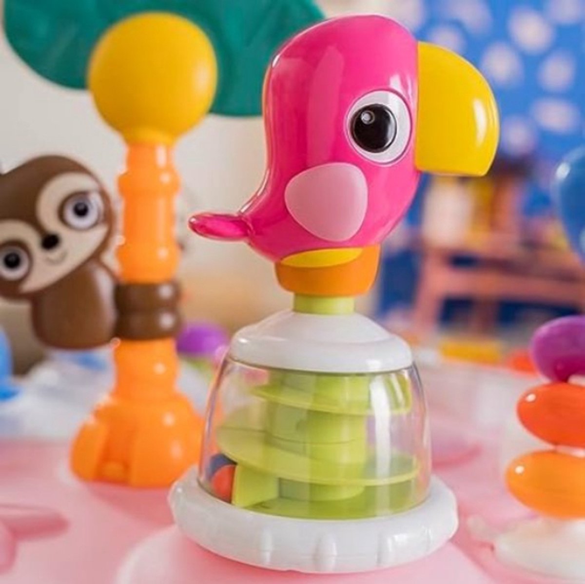 Loopstoel baby - Loopstoel met schommelfunctie - Loopstoeltje baby - Roze