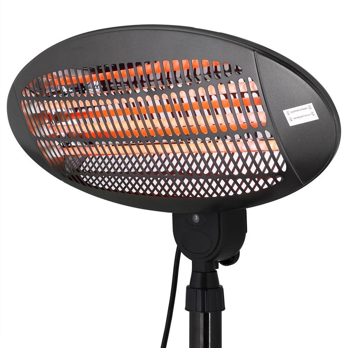 Patio heater, radiant heater, with 3 heat settings