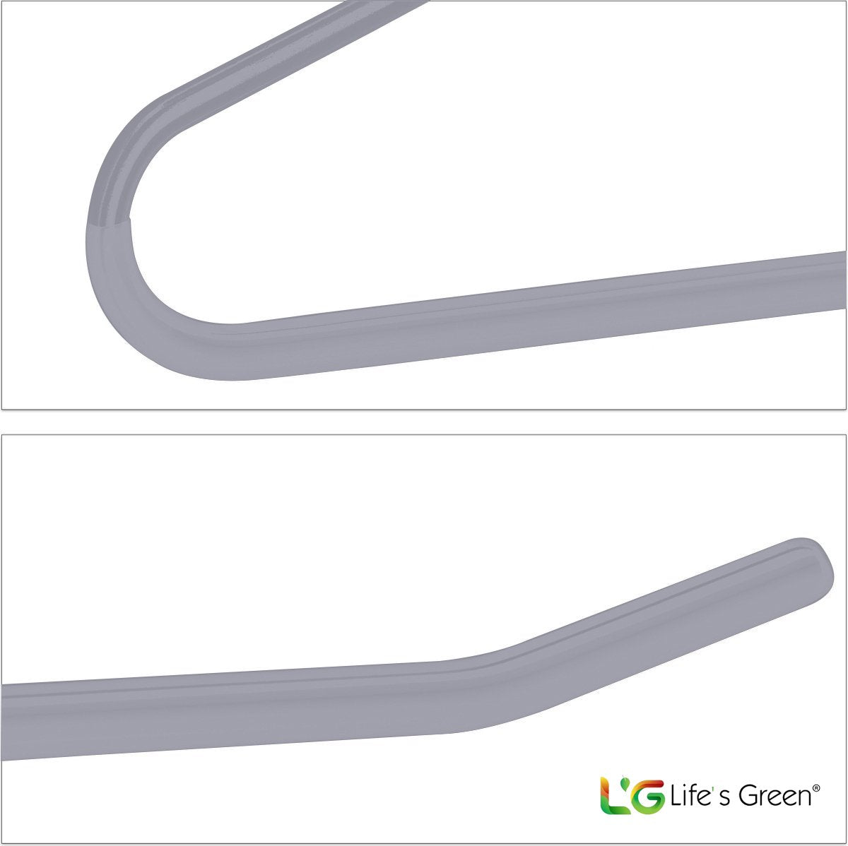 Life’s Green Broekhangers met antislip – Kledinghangers – Klerenhangers – Broek en Rok Houder - Set van 5 stuks - Grijs