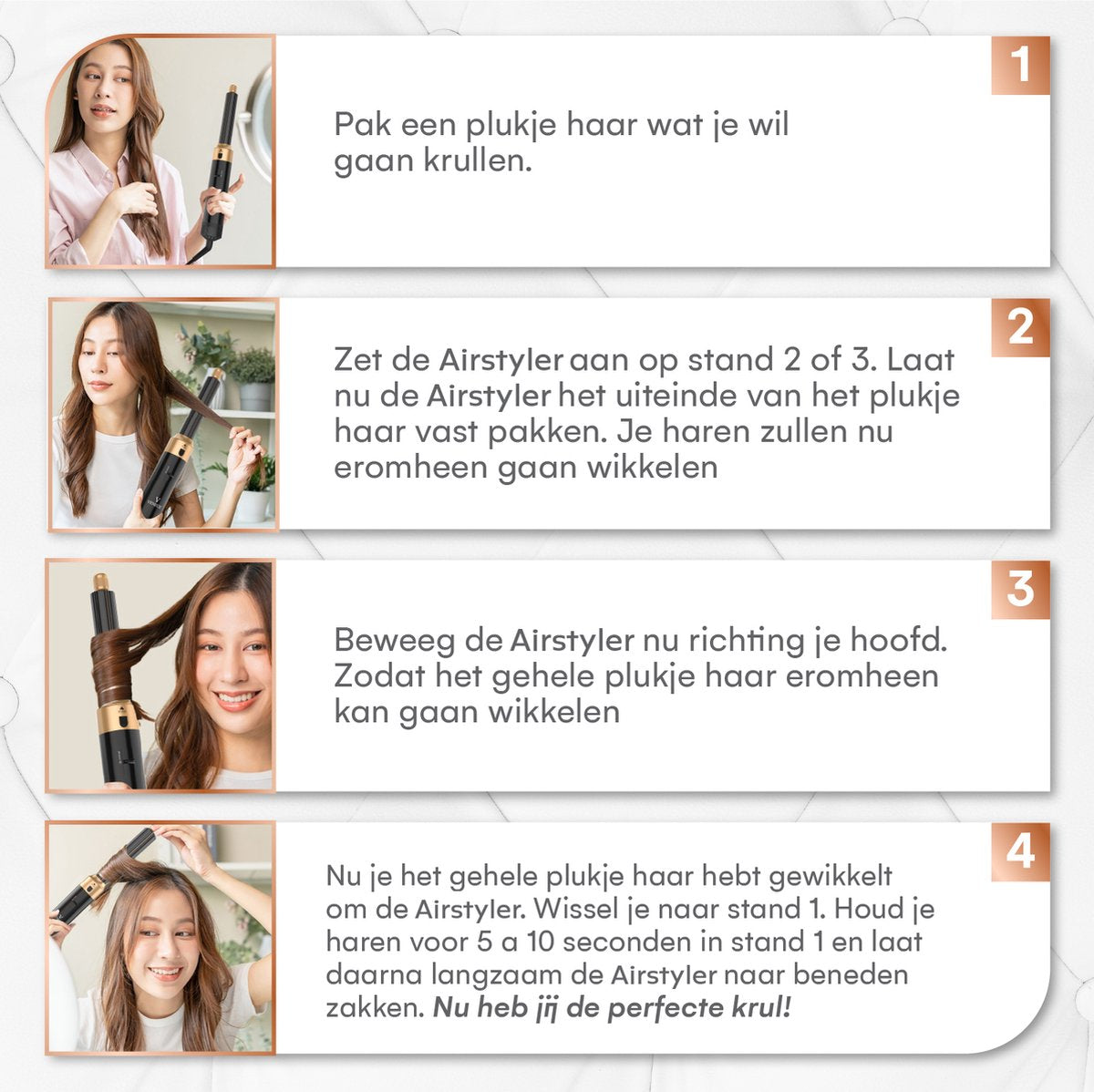 VENEUX® Föhnborstel - Airstyler - Krulborstel - Krultangen - 5 in 1 Multistyler – Zwart Met Goud