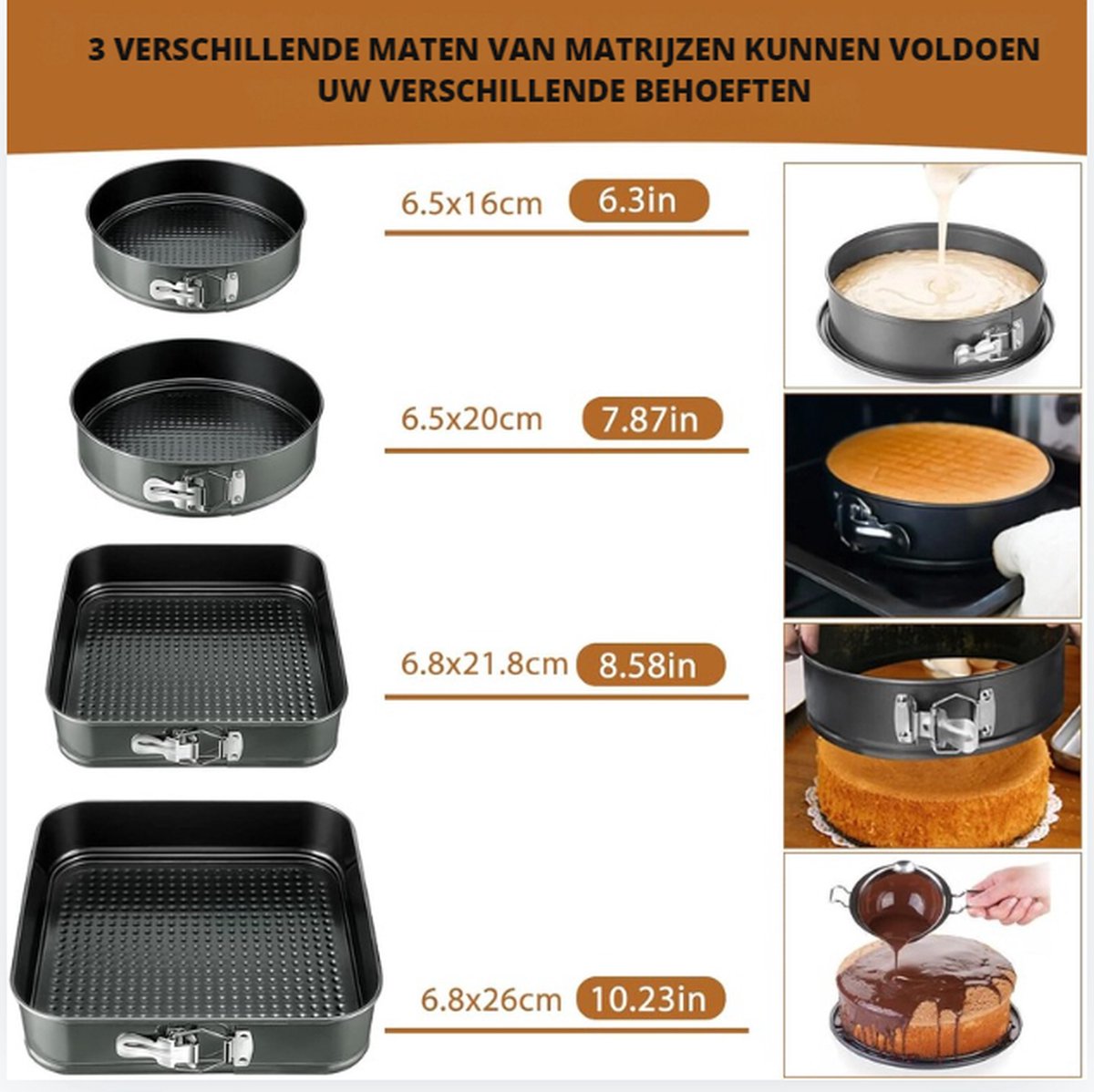 Springform - Cake pan - Baking pan - Non-stick coating - Pie dish - Compact - Dishwasher safe