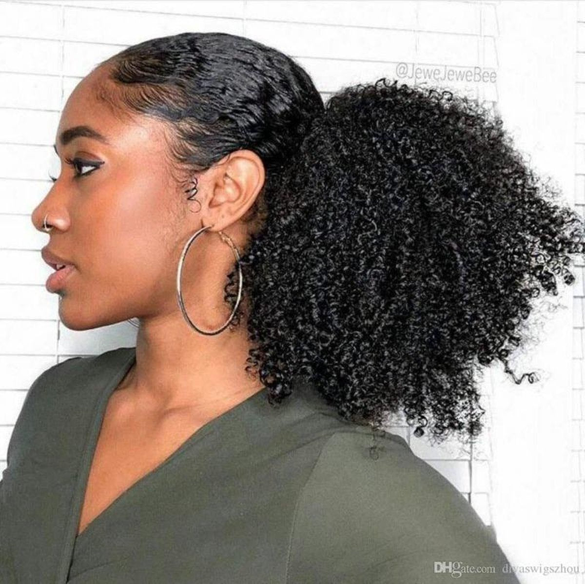 Paardenstaart Afro Kinky Krullend - 14 inch