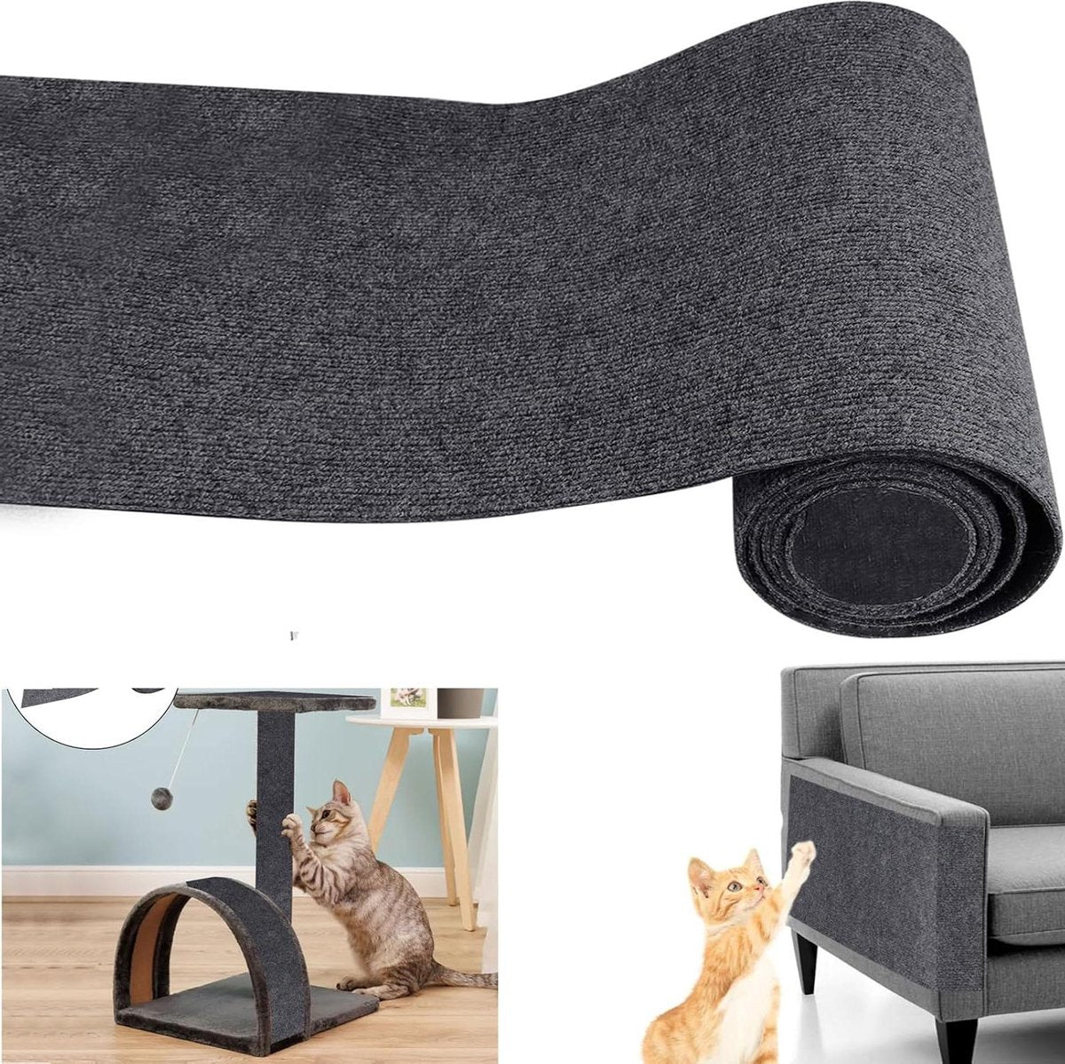 Self-adhesive cat scratching mat - 2 metres x 40 cm - DIY scratch mat - trimmable carpet - cat scratching mat - cat wall