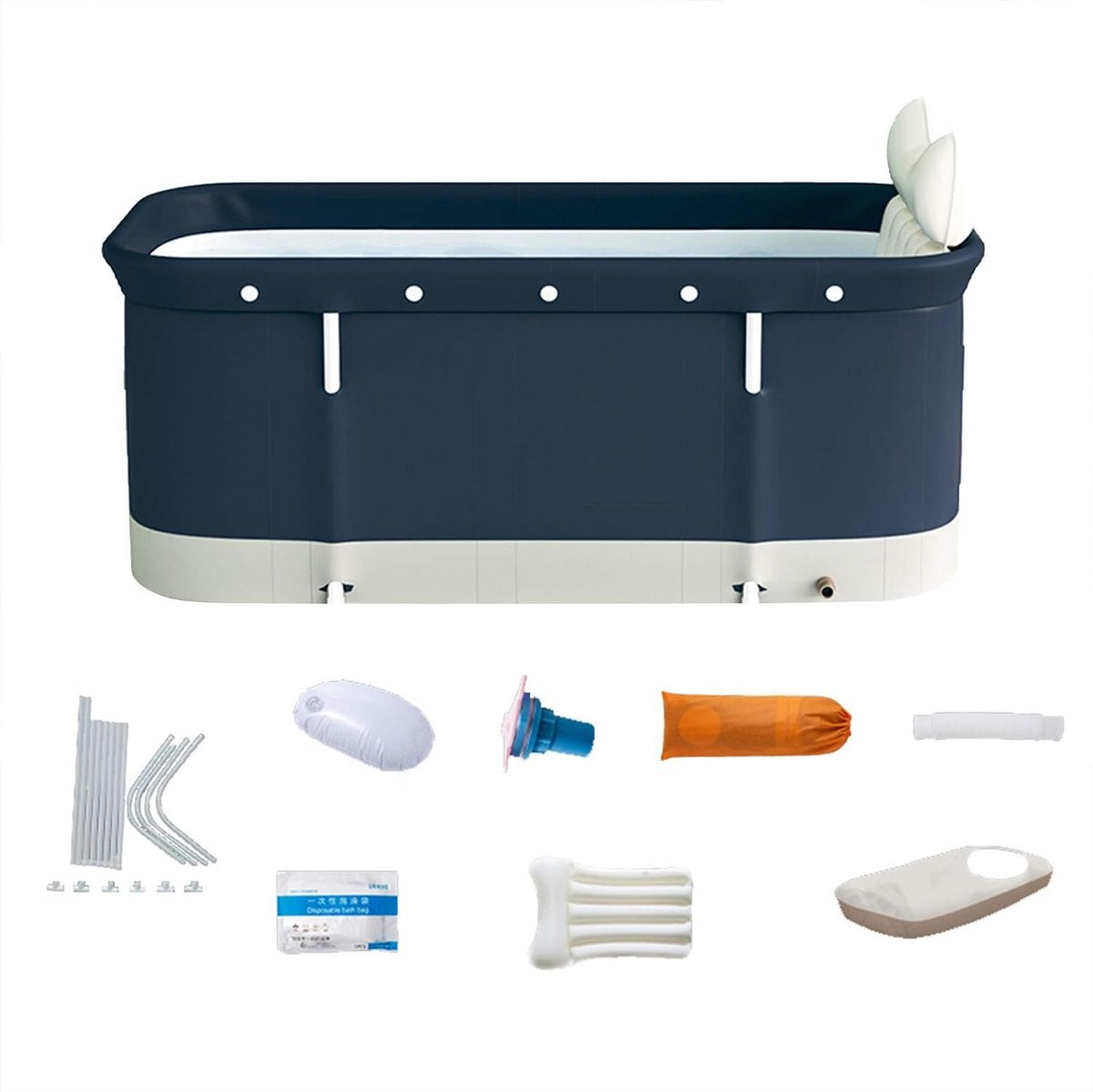 Opvouwbare Badkuip - Inklapbaar - Draagbaar - Verplaatsbaar - Kunststof - Mobiel - PVC-houder - voor kleine badkamers - Volwassenen - Kinderen - 120 x 55 x 50 cm