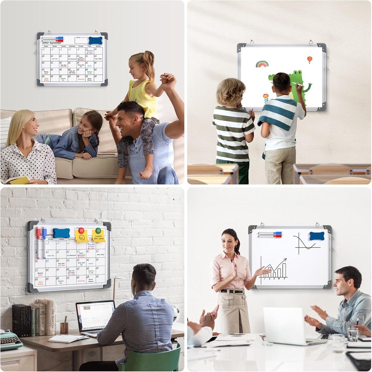 Whiteboard Magnetische Kalender - 30 x 40 cm Dubbelzijdig Wandbord Whiteboard