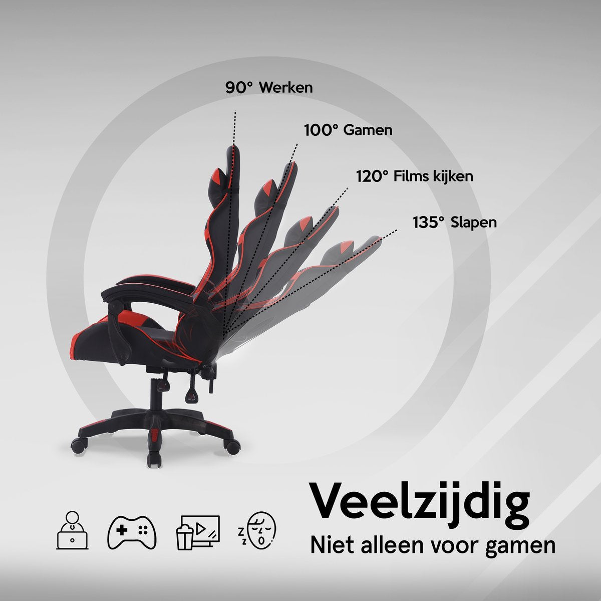 Gaming Stoel - Racing Game Chair - Bureaustoel Ergonomisch - Gamestoel met kantelfunctie
