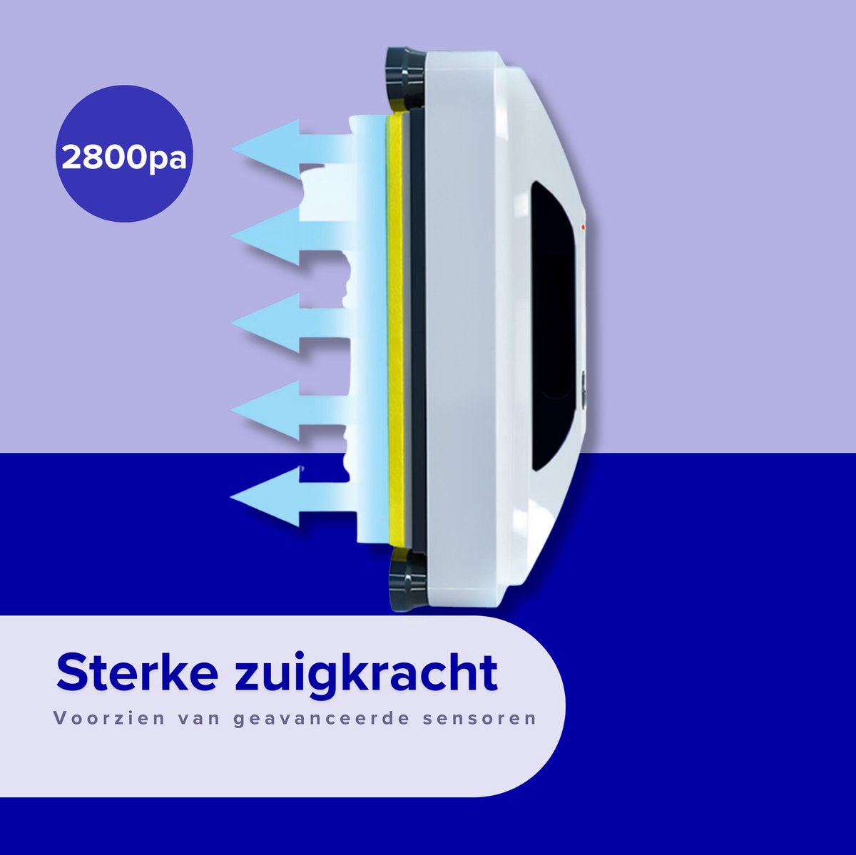 Robot Ramenwasser S1 met Afstandsbediening - Ramenwisser Hoge Zuigkracht - Wit - Intense Reiniging - Automatisch schoonmaken