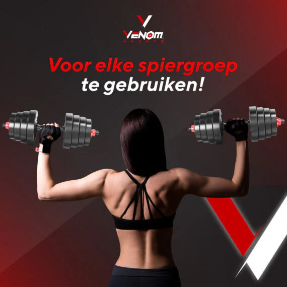 Viper Sports Verstelbare Dumbbell Set Tot 40kg – Halterset – Professionele 2-In-1 Halterset Gewichten –