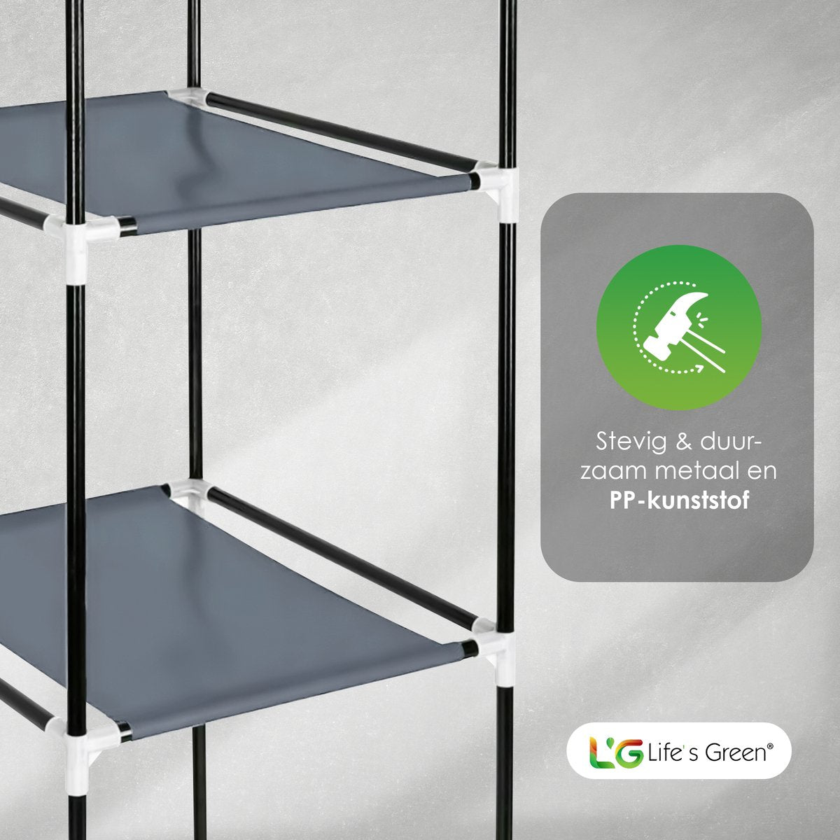 Life's Green® Kledingkast - Opbergkast - Campingkast - Stoffen kledingkast