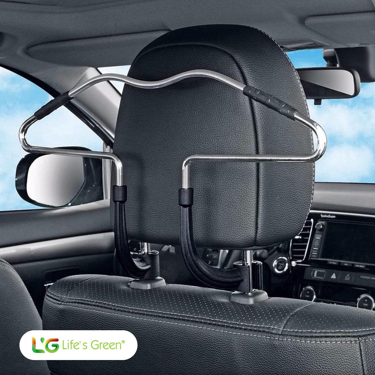 Life's Green® - Kledinghanger Auto - Kledinghangers - Zwart - Metaal - Plastic - Antislip