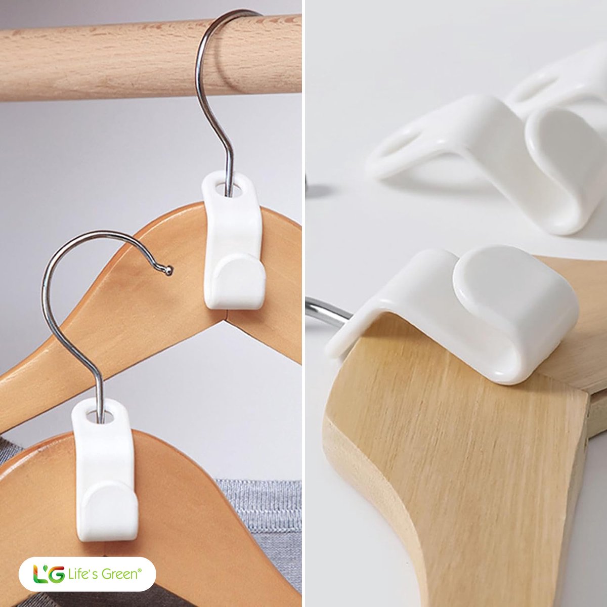 Life's Green® - Kledinghangers - 24 stuks - Kledinghanger LGS1860 - Stapelbaar