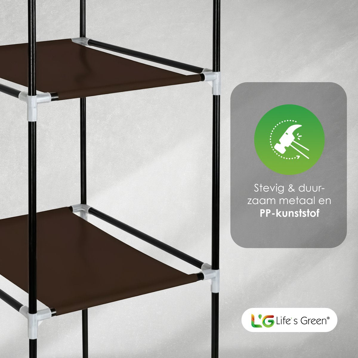 Life's Green® Kledingkast - Opbergkast - Campingkast - Stoffen kledingkast