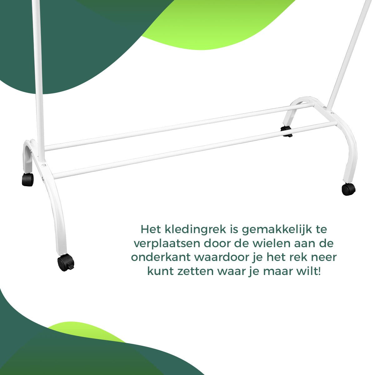 LG Life’s Green Kledingrek - Dressboy – Wit – Metaal – Garderoberek met ophanghaken – H144xB110xD40 cm