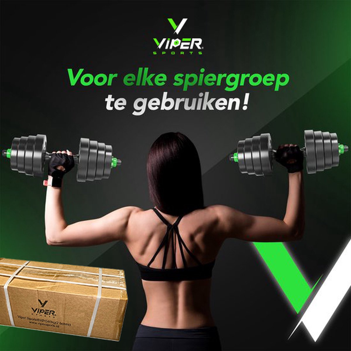 Viper Sports Adjustable Dumbbell Set up to 40kg - Dumbbell Set - 2-in-1 Weights - User-friendly Fitness Bar - Home Gym - Strength Training - Dumbbells - Green