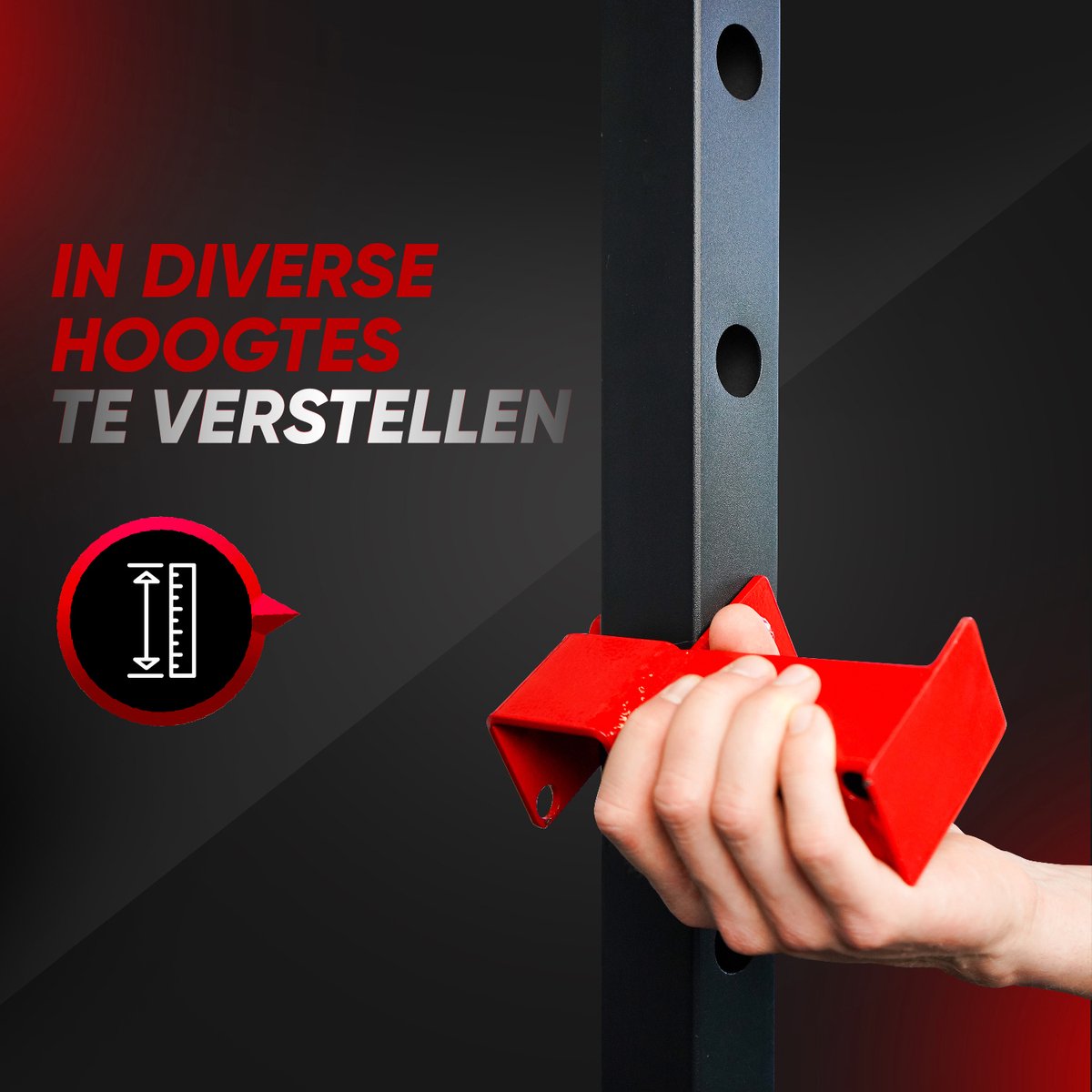 Viper Sports Extreme Power Station - Multifunctional Training Rack - W110.5xL125.5xH206 cm - Power Tower - Strength Training Equipment - Non-slip Handles - Squat Rack - Black/Red