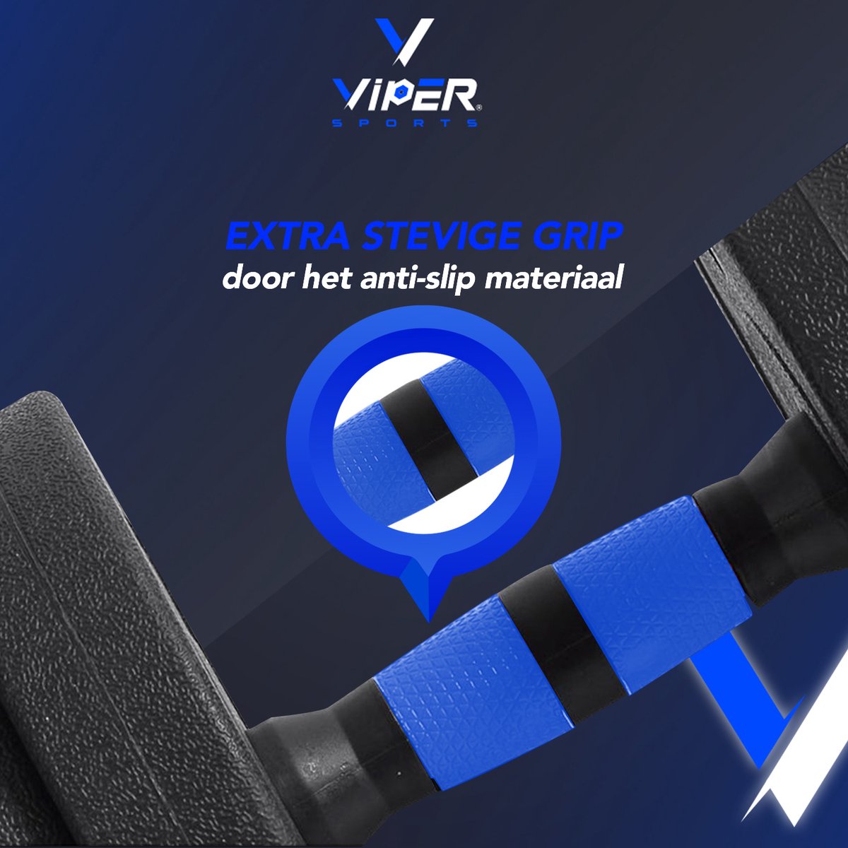 Viper Sports verstelbare dumbbell set tot 40 kg – Halterset – Professionele 2-in-1 Halterset met gewichten – Krachttraining – Gebruiksvriendelijke Fitness Halterstang – Dumbbell - Blauw