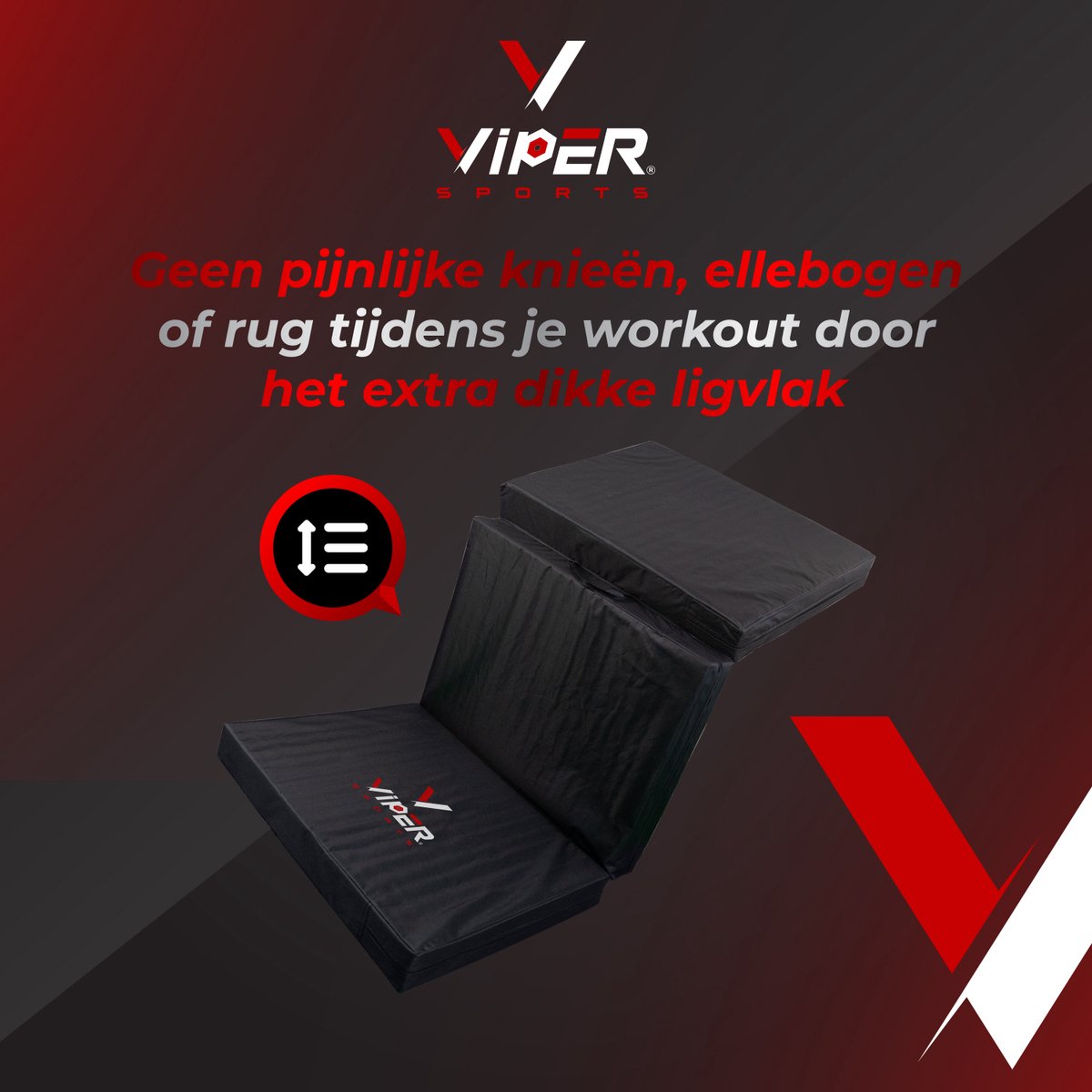 Viper Sports SleepFlex – L195xB85xH10 cm – Professionele opvouwbare turnmat – Yoga – Yogamat – Extra dikke sportmat – Gymnastiekmat – Zwart