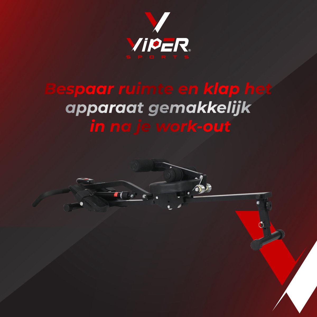 Viper Sports Valkyrie – Roeitrainer – Roeimachine – Hydraulische weerstand – 126 x 46 x 82 cm - Zwart