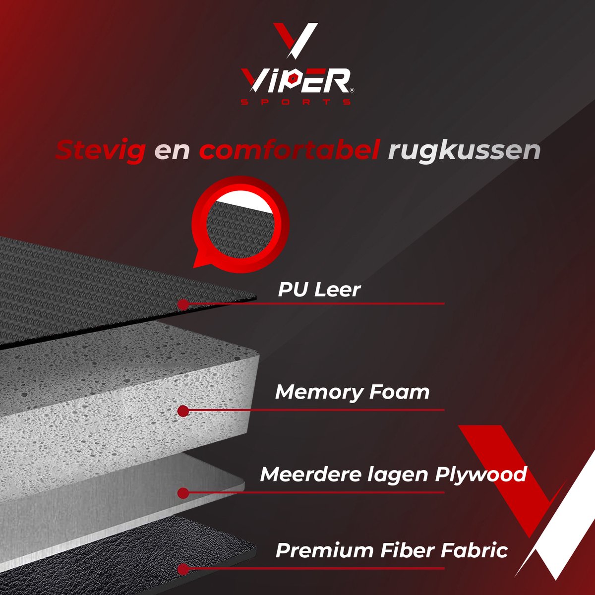 Viper Sports Viper Bench – Halterbank – Trainingsbank – Fitnessbank – Bench Press – Verstelbaar - 93 x 110 x 31 cm – Zwart/Rood