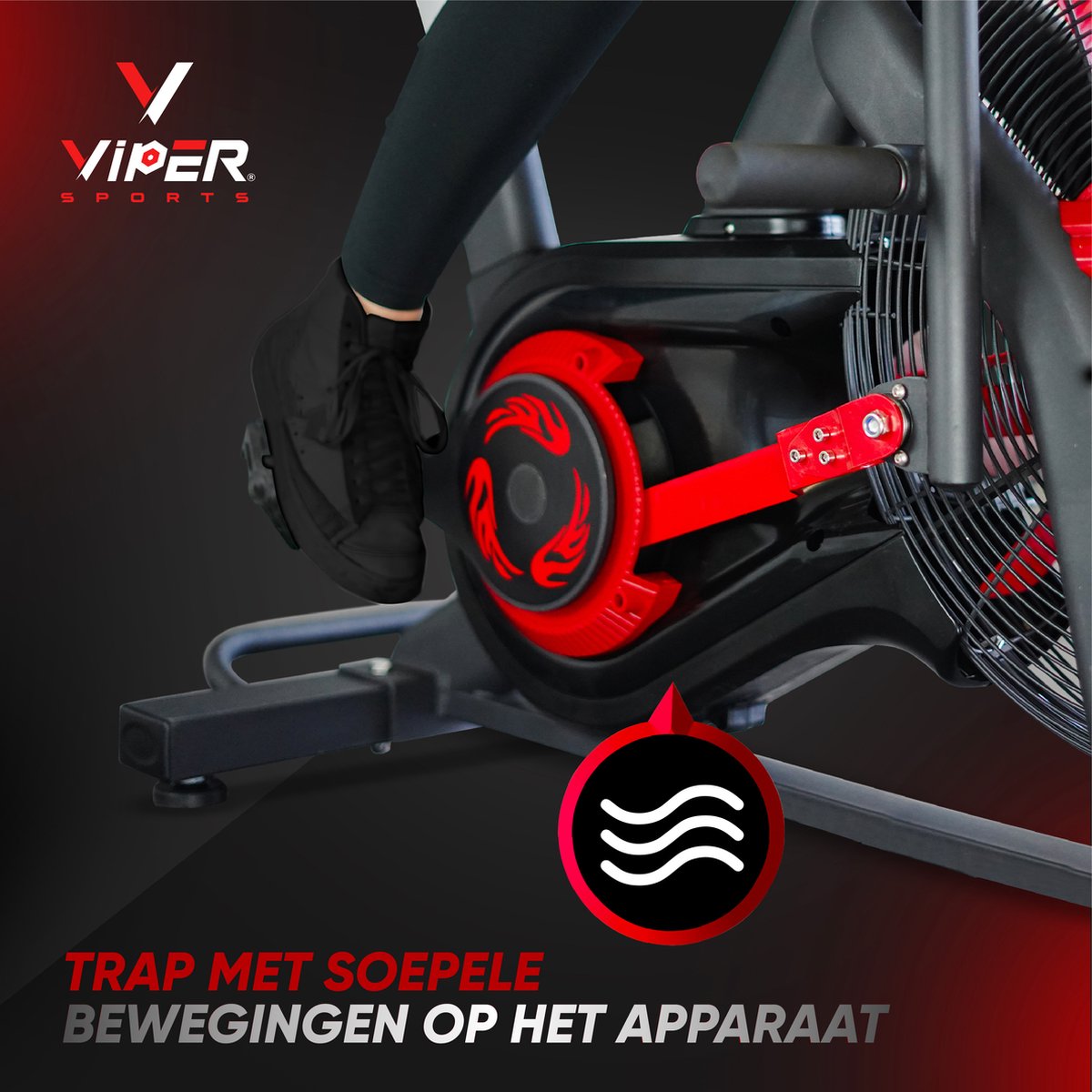 Viper Sports FatalityCore – Airbike – Fitnessapparaat – 127x65x123 cm – Zwart/Rood