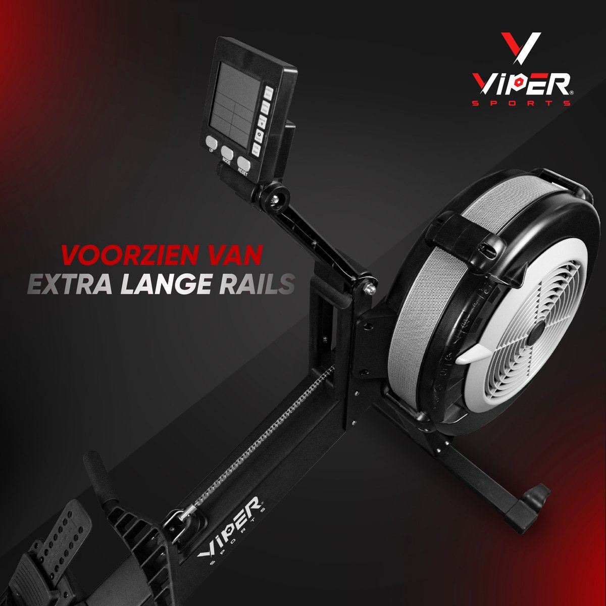 Viper Sports ViperRow – Roeitrainer – 238 x 65 x 112 cm – Roeimachine – Windweerstand - Opvouwbaar - 10 Niveaus - Zwart/Zilver
