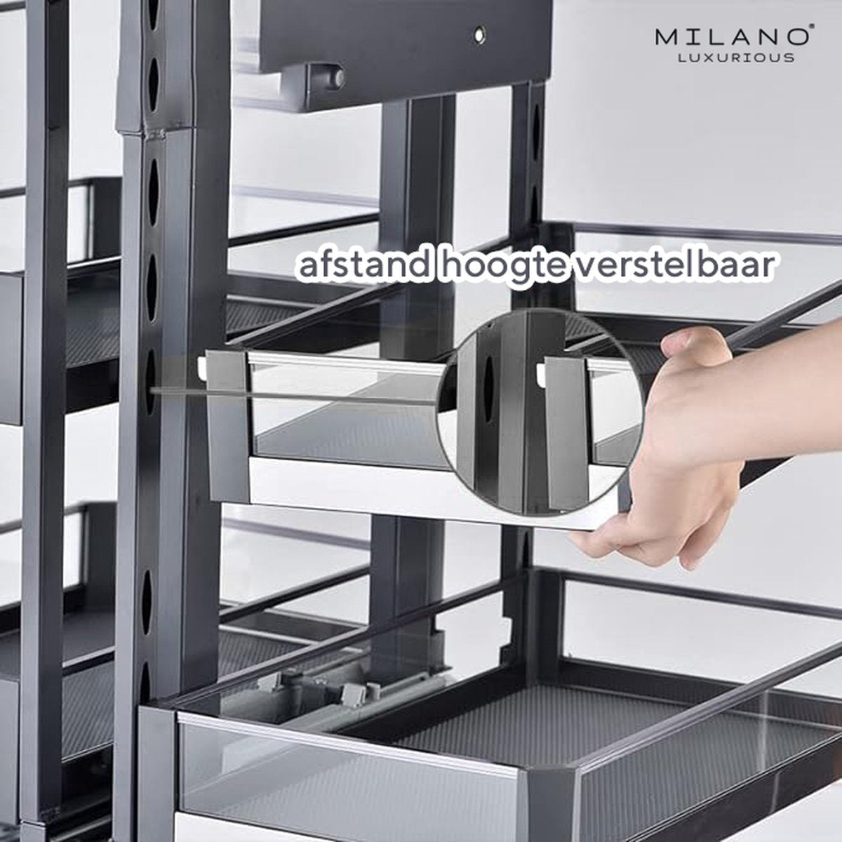 Milano Luxurious® Magic Corner - Kitchen Cabinet Organizers - Pull-out Kitchen Cabinet