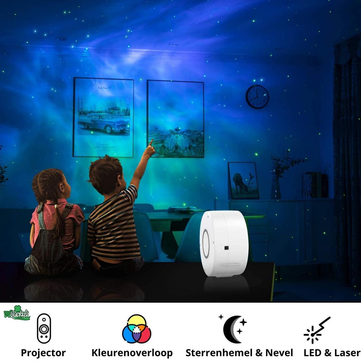 Sterren Projector - Projectielamp - Galaxy Projector - Sterrenprojector - Nachtlamp - Sterrenhemel - LED Lamp - Wit