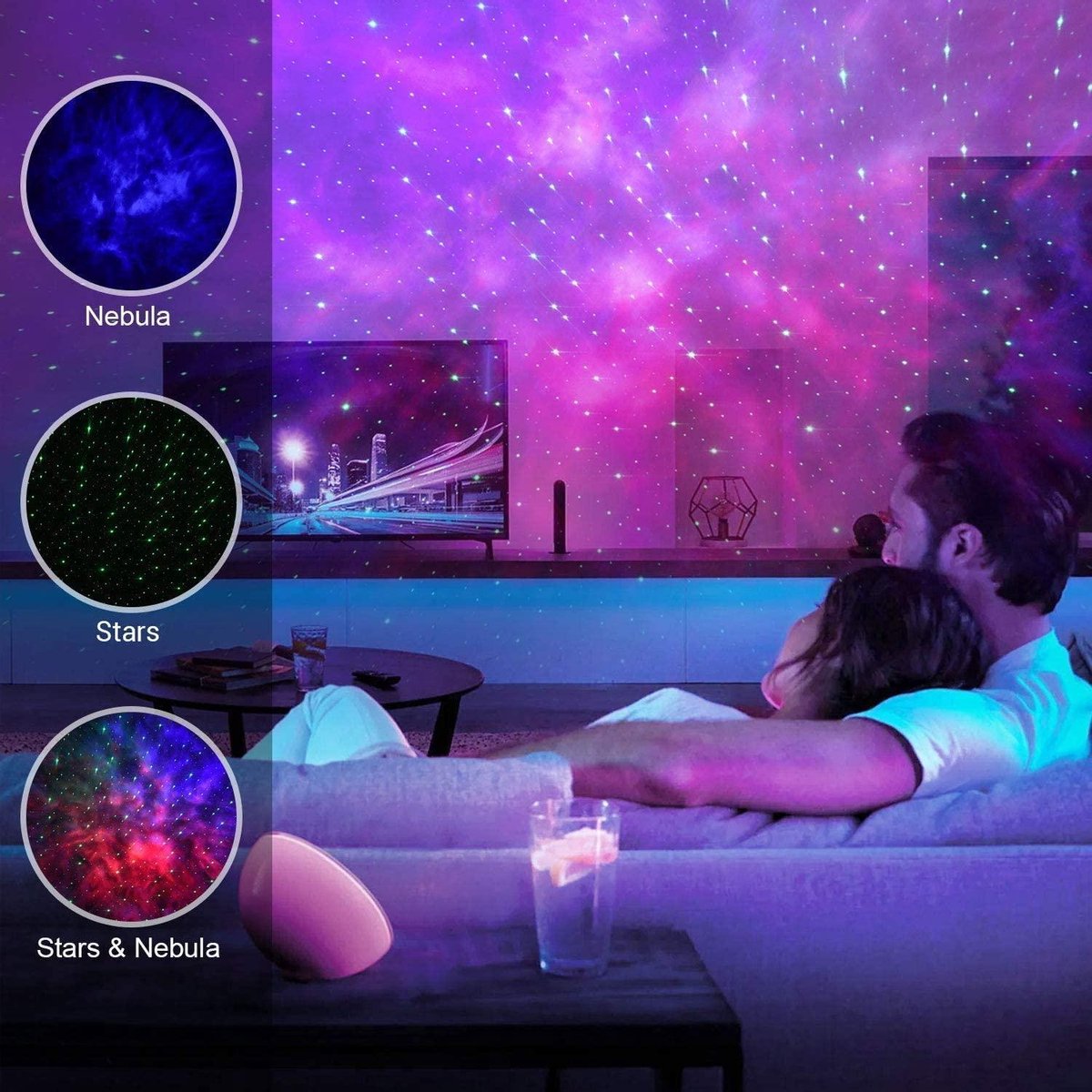 Sterren Projector - Projectielamp - Galaxy Projector - Sterrenprojector - Nachtlamp - Sterrenhemel - LED Lamp - Wit