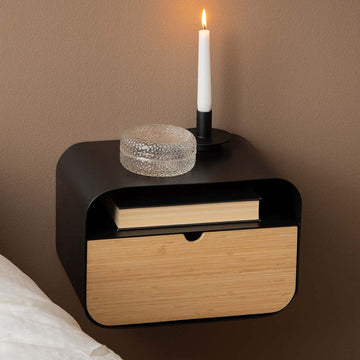 Zwevend Nachtkastje Lyra Hout Afgerond