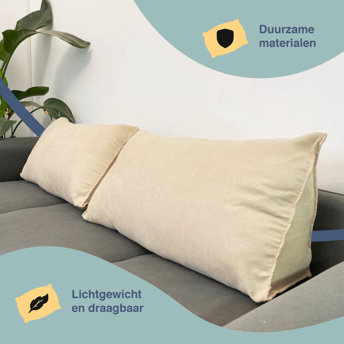 Leeskussen - Leeskussen Voor In Bed - Boeksteun - Boekkussen - Leeskussen - Leeskussen Slaapkamer - Rugkussen - Rugkussen Onderrug - Lendekussen