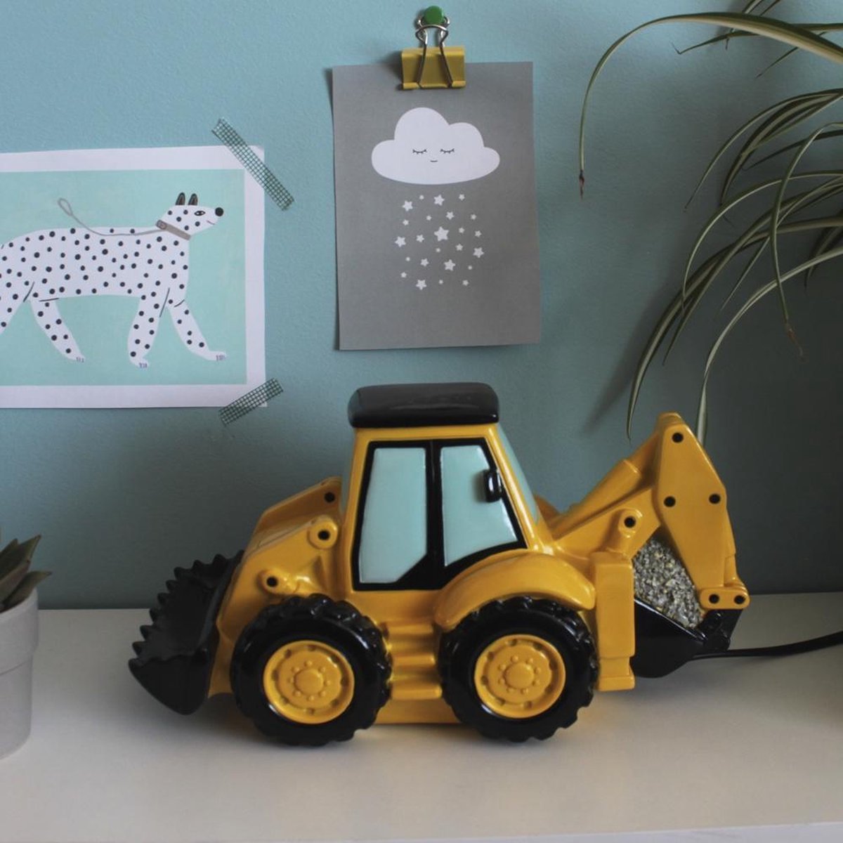 Graafmachine Nachtlampje Kind Jongen Kinderkamer - Geel
