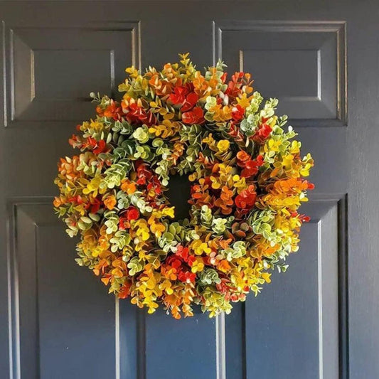 Herfstkrans blad cirkelslinger 30 cm huisdeur bruiloft muur woondecoratie herfstkrans