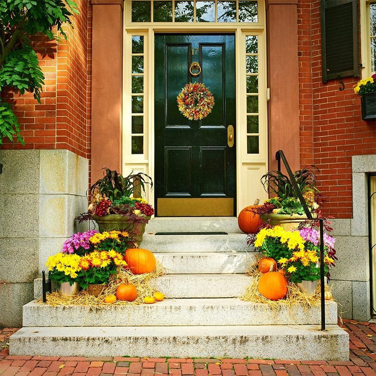 Herfstkrans blad cirkelslinger 30 cm huisdeur bruiloft muur woondecoratie herfstkrans
