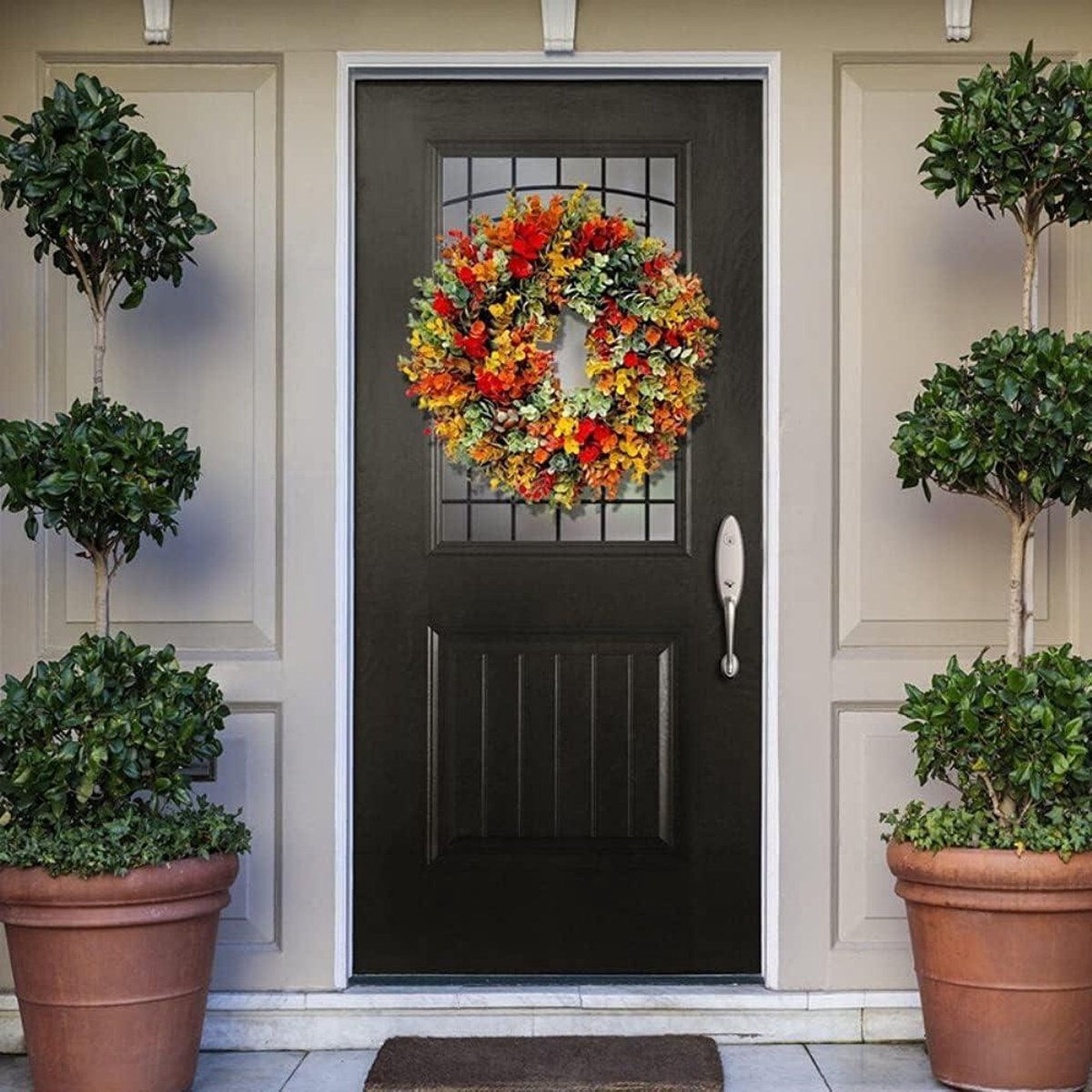 Herfstkrans blad cirkelslinger 30 cm huisdeur bruiloft muur woondecoratie herfstkrans