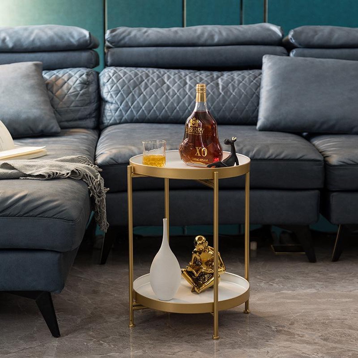 TDR - Nordic minimalistische dubbellaagse salontafel goud