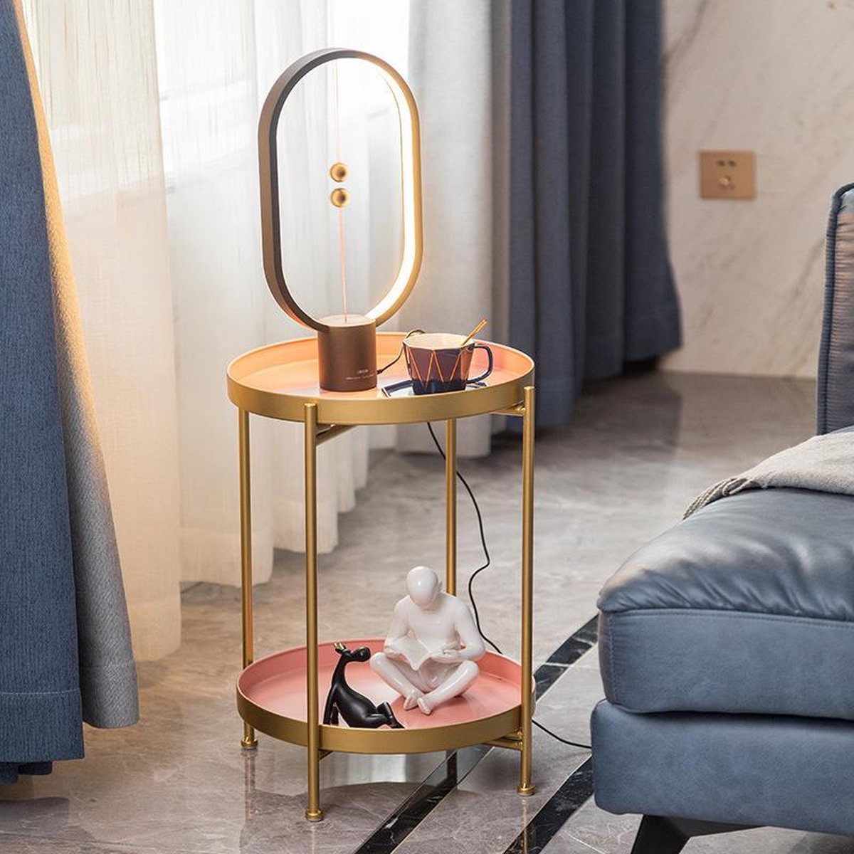 TDR - Nordic minimalistische dubbellaagse salontafel goud