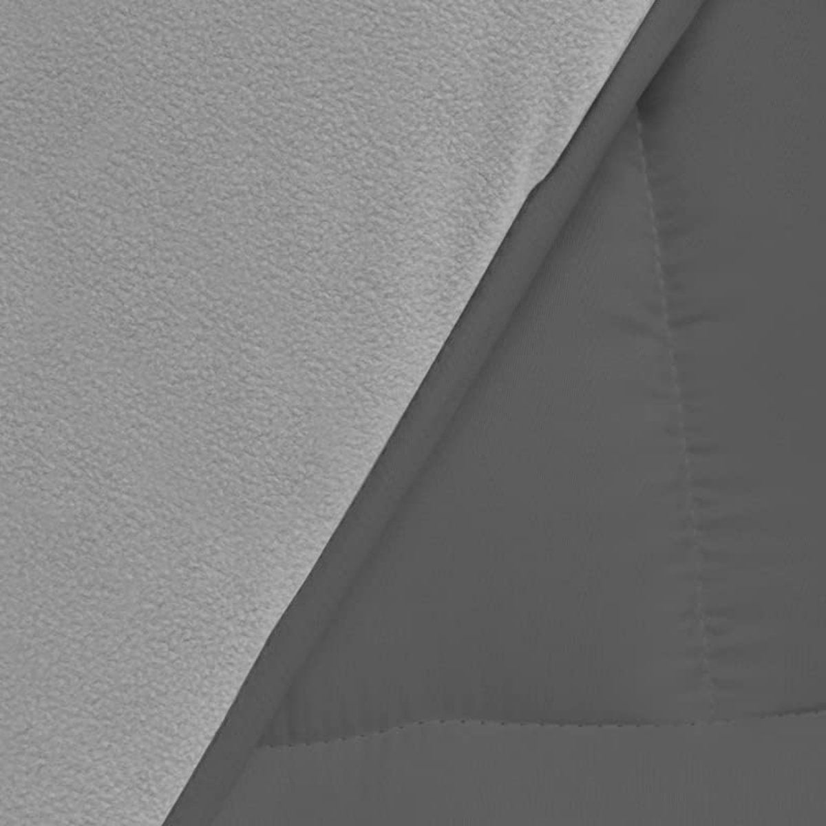 Deken, 140 x 200 cm, Zoe fleece, tweezijdig, lichtgrijs en grijs, 400 g
