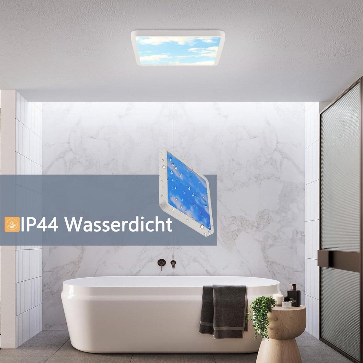 Bathroom Ceiling Light - Bathroom Lamp Ceiling LED Bedroom Lamp 23cm Children's Room - 4000K IP44 Square 23W Kitchen Hallway