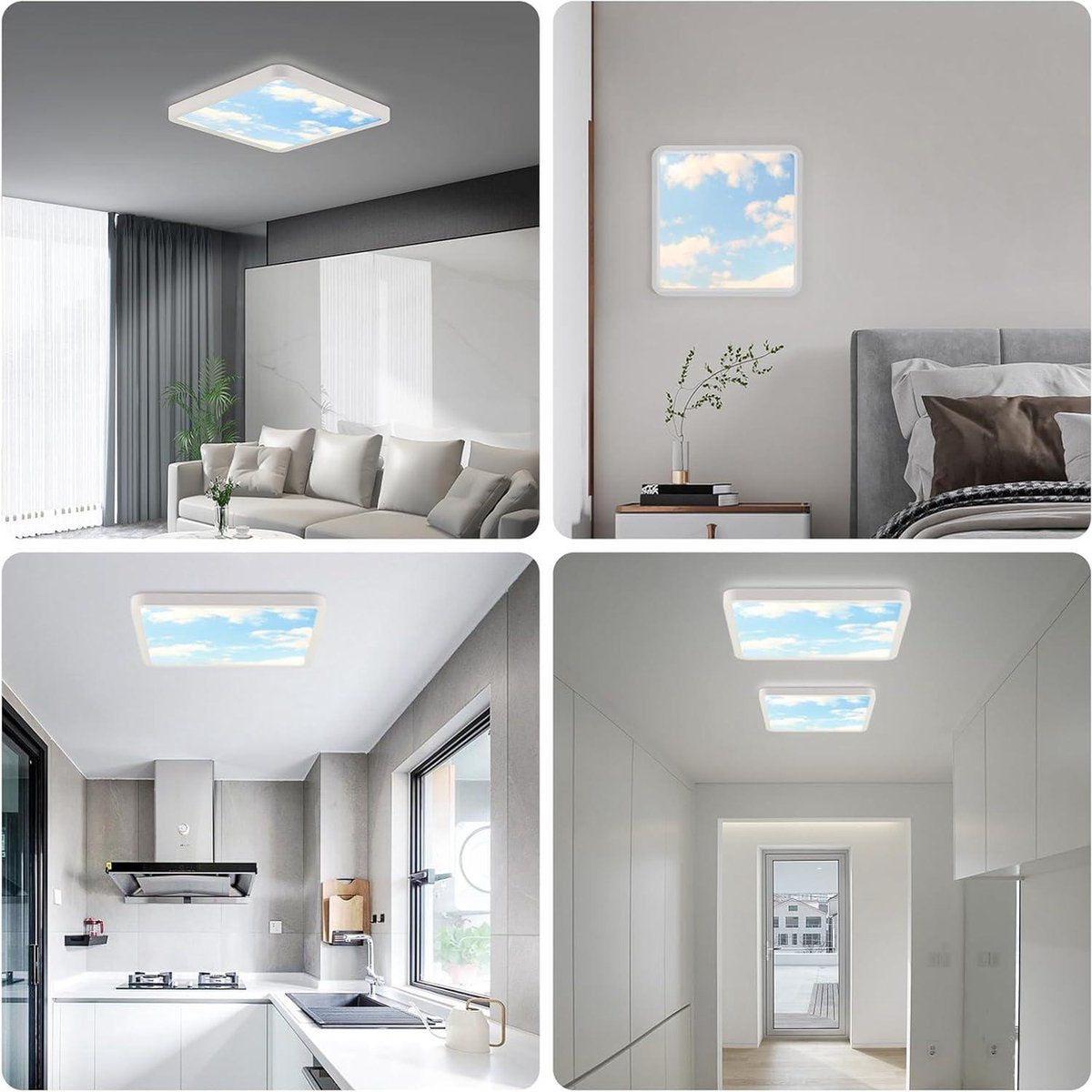 Bathroom Ceiling Light - Bathroom Lamp Ceiling LED Bedroom Lamp 23cm Children's Room - 4000K IP44 Square 23W Kitchen Hallway